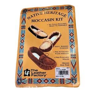 Native Heritage Moccasin Kit Soft Sueded Cowhide Youth Size 11/12 USA New